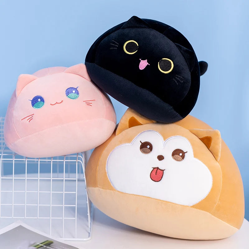 Soft Round Cat & Dog Plushies