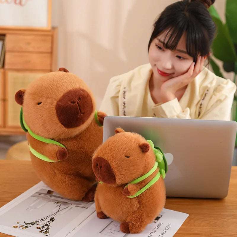 Capybara Turtle Backpack Plushie