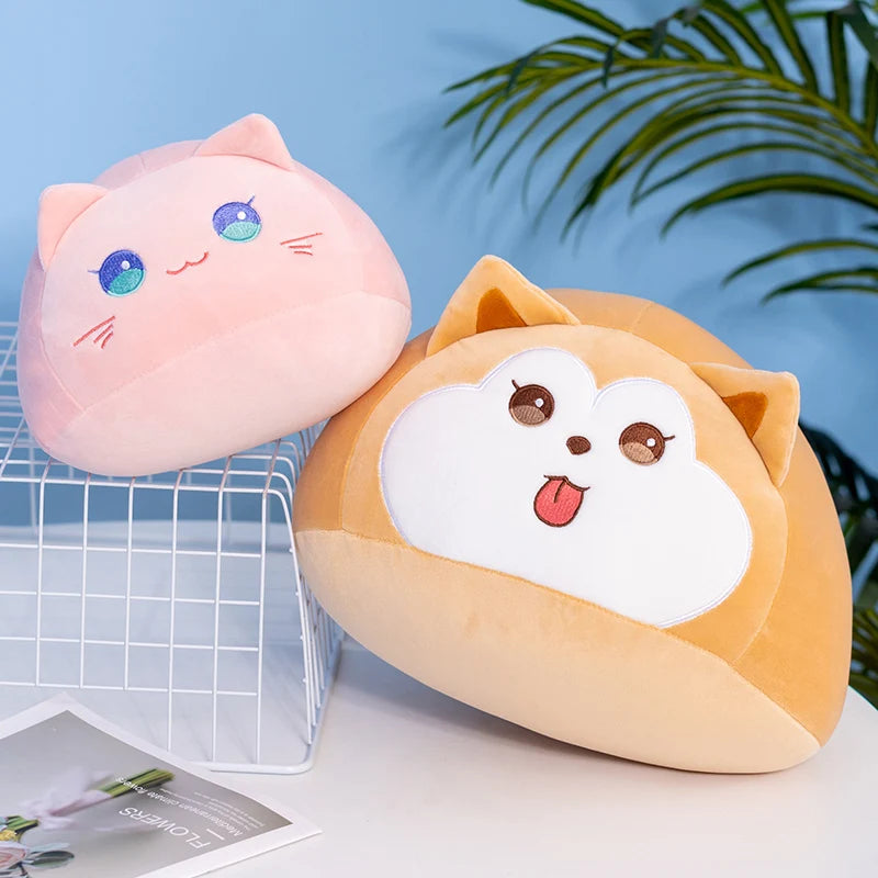 Soft Round Cat & Dog Plushies