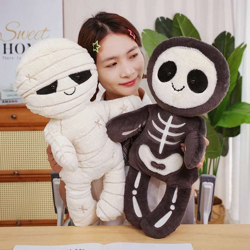 Ghoul & Mummy Wrap Plushie Duo