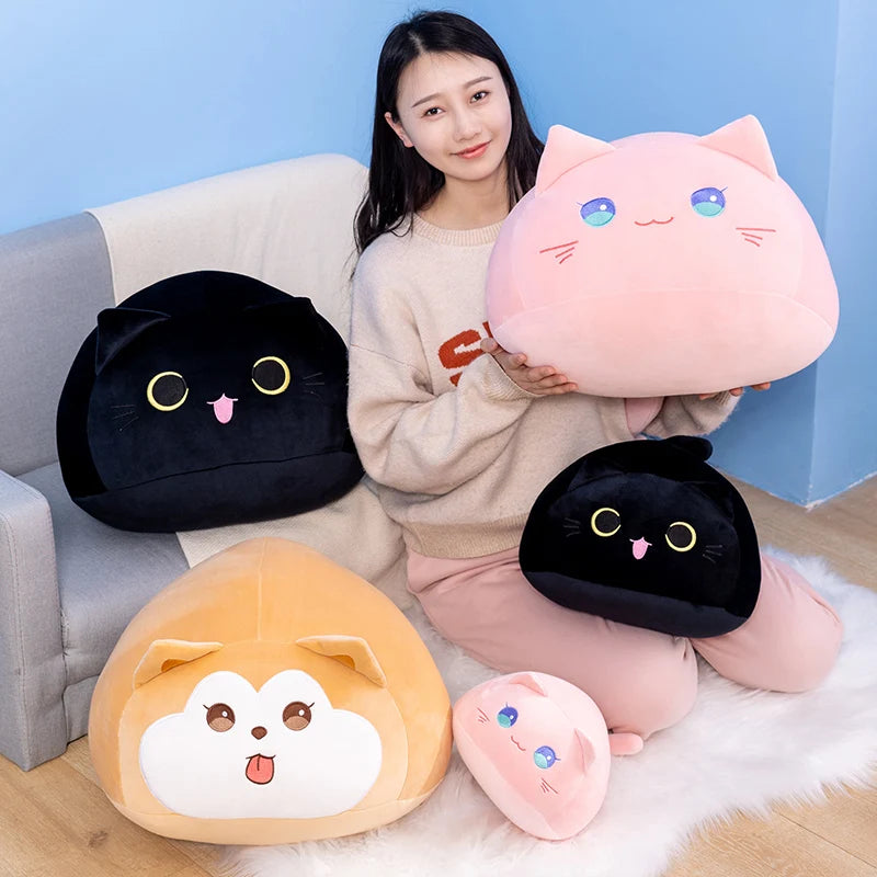 Soft Round Cat & Dog Plushies