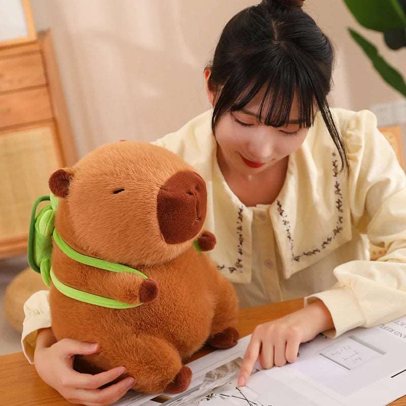 Capybara Turtle Backpack Plushie