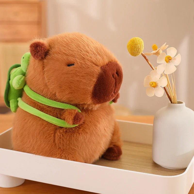 Capybara Turtle Backpack Plushie