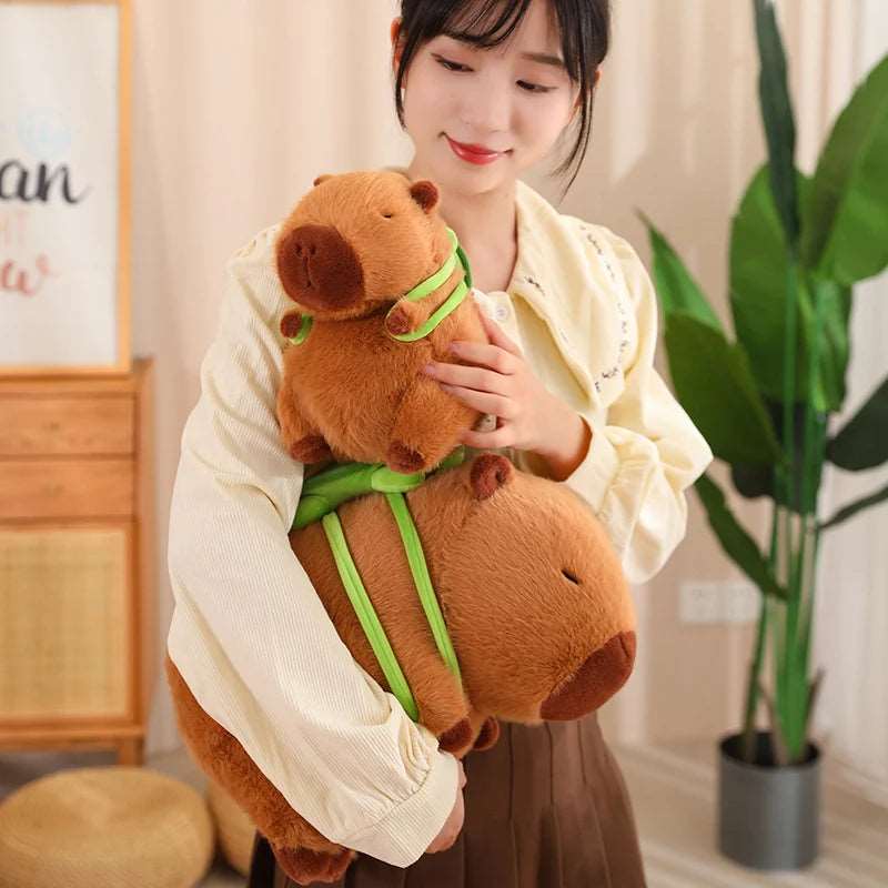 Capybara Turtle Backpack Plushie