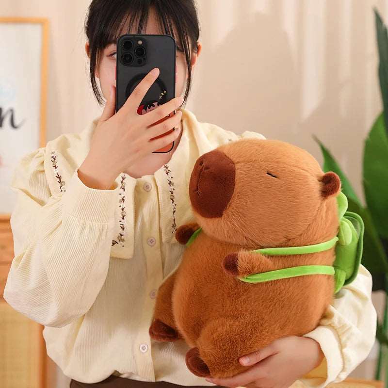 Capybara Turtle Backpack Plushie