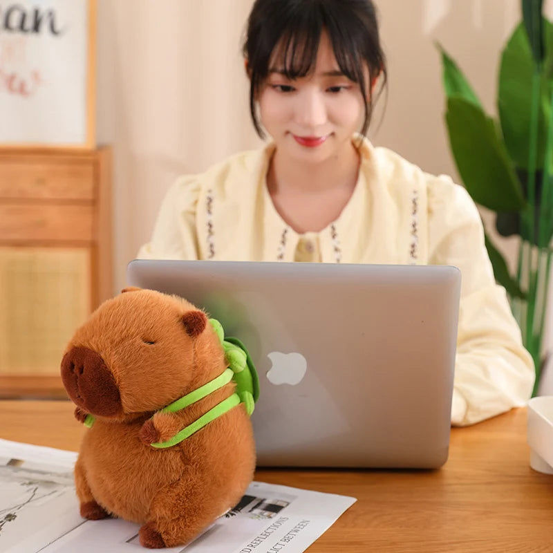 Capybara Turtle Backpack Plushie