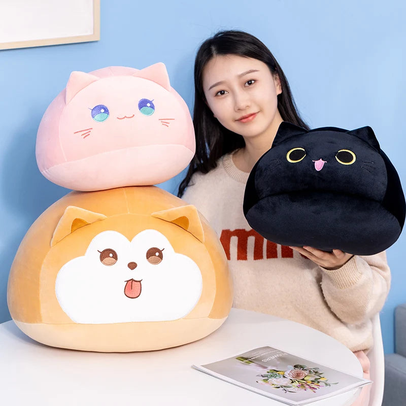 Soft Round Cat & Dog Plushies