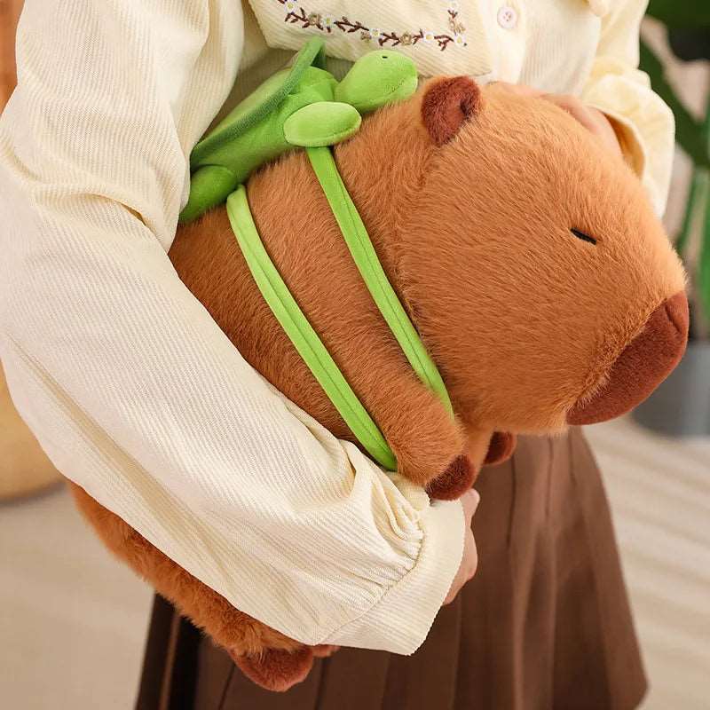 Capybara Turtle Backpack Plushie