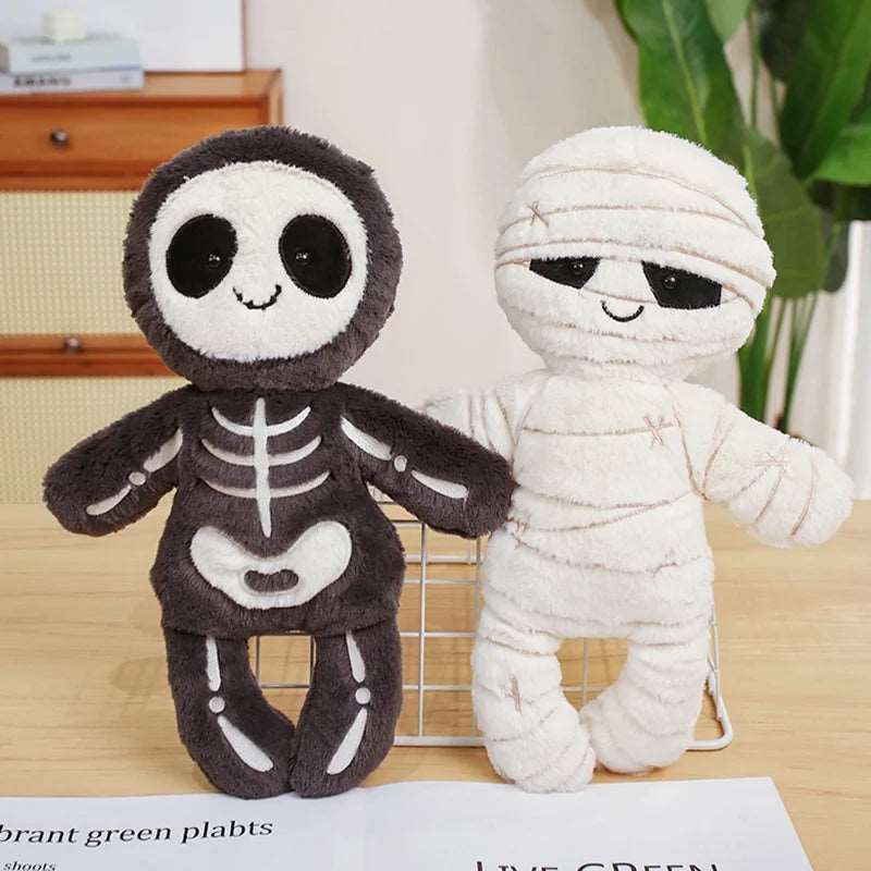 Ghoul & Mummy Wrap Plushie Duo