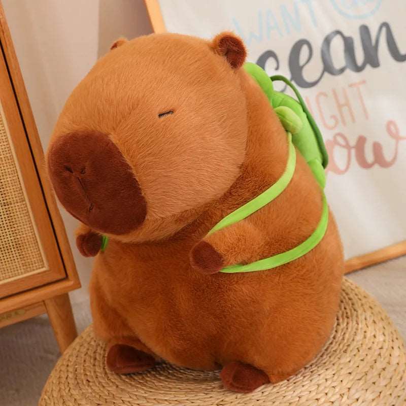 Capybara Turtle Backpack Plushie