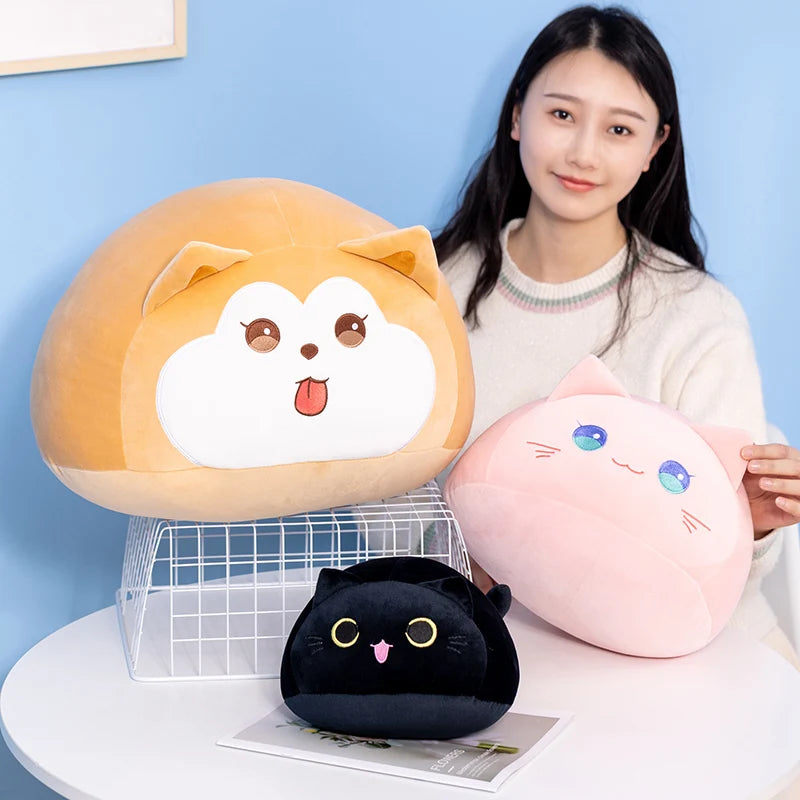 Soft Round Cat & Dog Plushies