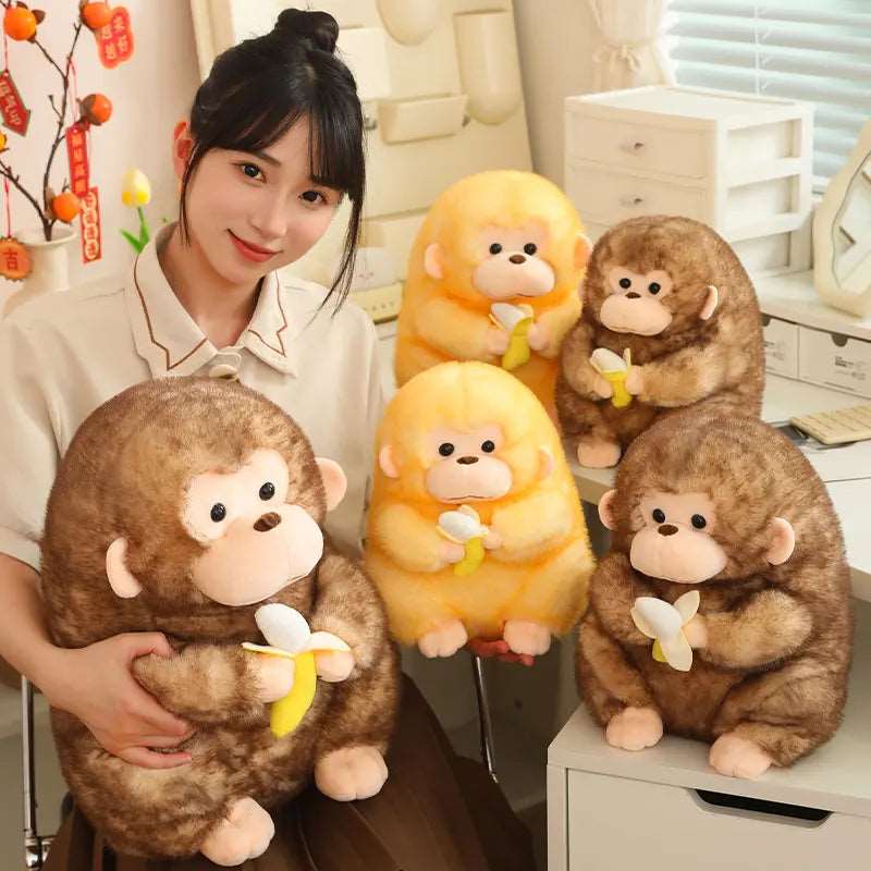 Kawaii Monkey-Banana Plushie